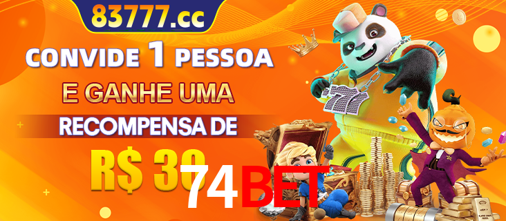 Banner institucional da 74bet sobre parceria de marcas e criação de uma marca de excelência, apresentando os mascotes de jogos populares como o Fortune Tiger.