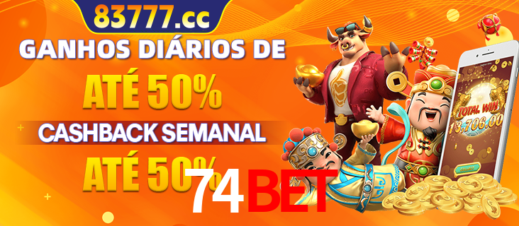 Anúncio de um membro ganhador do cassino 74bet que ganhou R$2.193.486,00 jogando o slot PG Fortune Tiger, com os mascotes do jogo comemorando o prêmio.