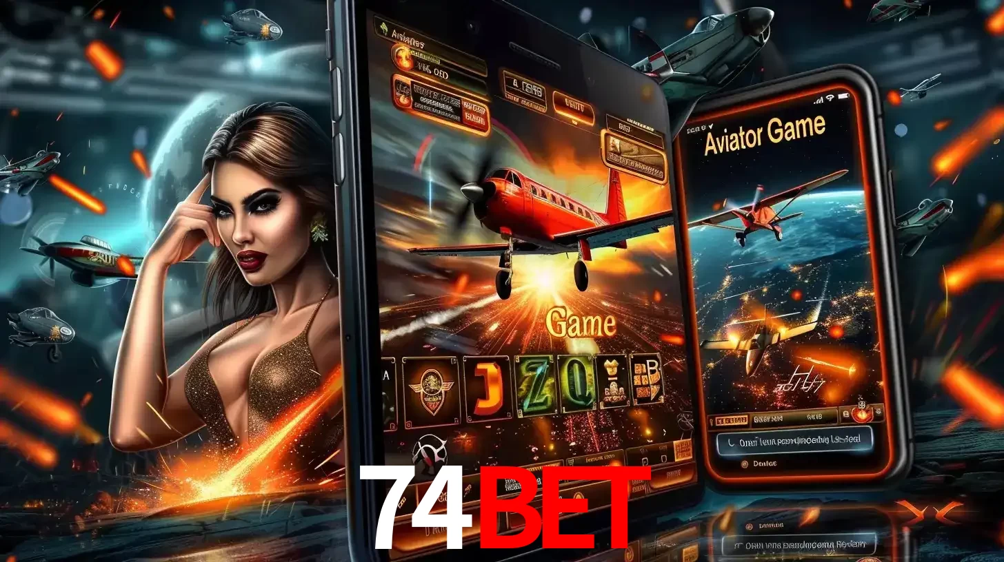 Mulher estilosa cercada por telas que exibem a jogabilidade do Aviator, capturando a intensidade e a estratégia deste popular crash game oferecido pelo 74bet.